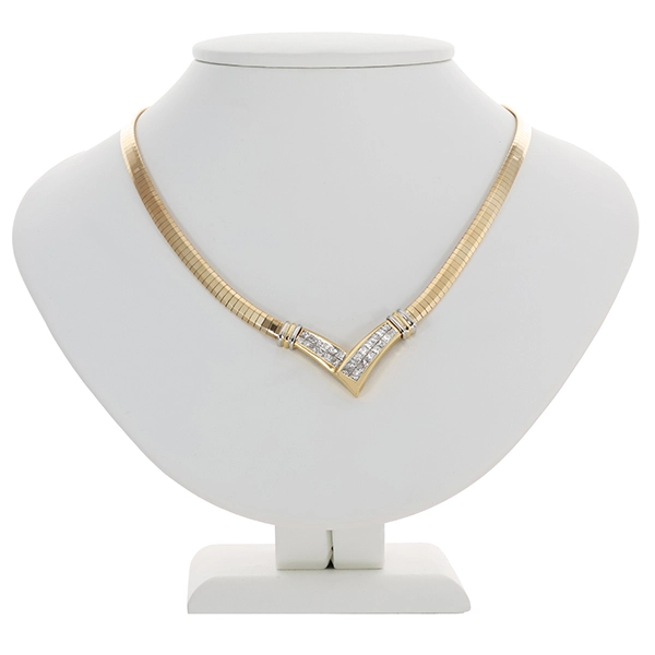 Collier, 14K, Gelbgold, Diamant