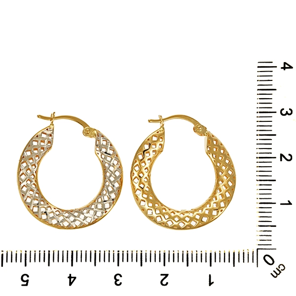 Creolen, 14K, Gelb-/Weißgold