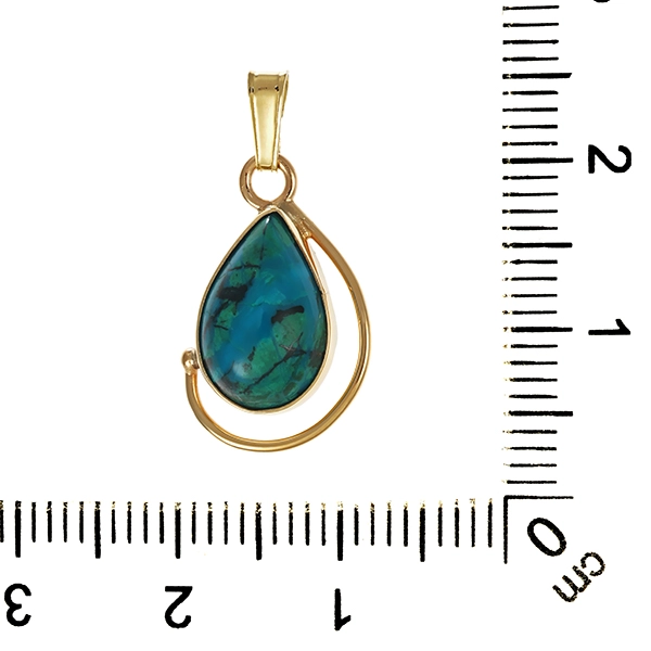Anhänger, 14K, Gelbgold, Türkis