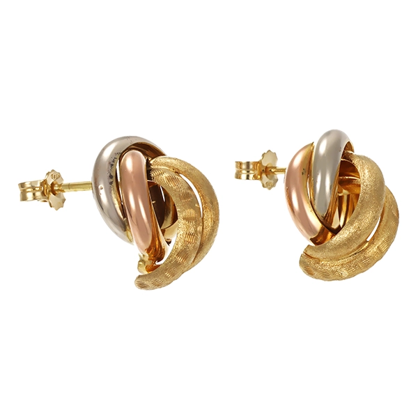 Ohrschmuck, 14K, Tricolor, Ohrstecker