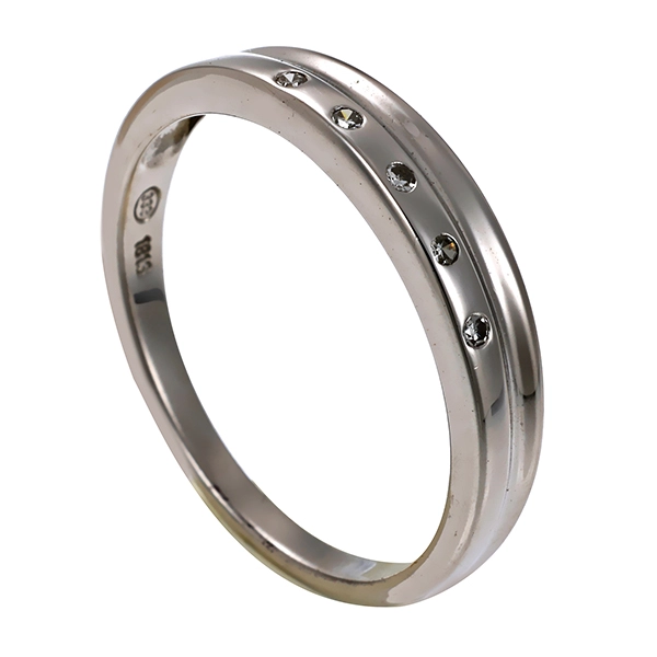 Ring, 8K, Weißgold, Diamant