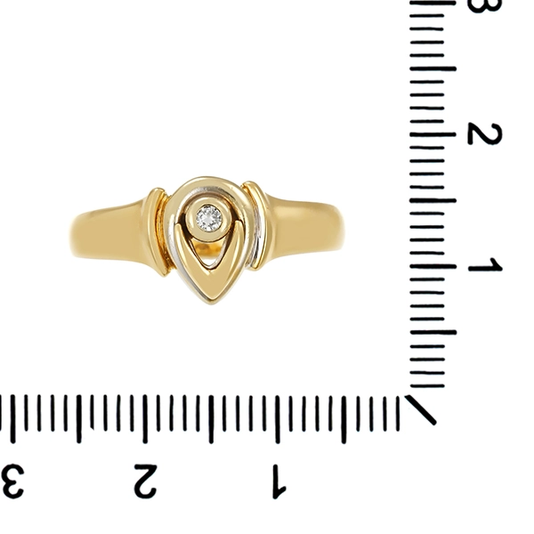 Damenring, 14K, Gelb-/Weißgold, Brillant, U58