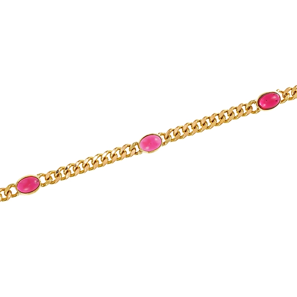 Armband, 8K, Gelbgold, Almandin