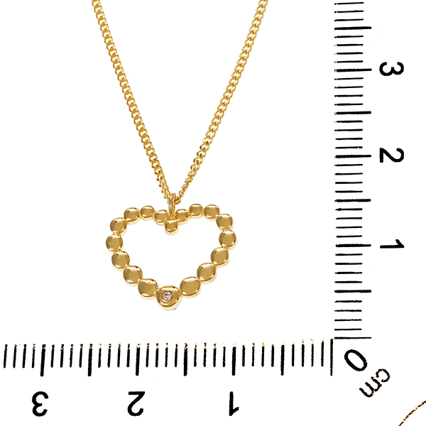 Collier, 9K, Gelbgold, Diamant