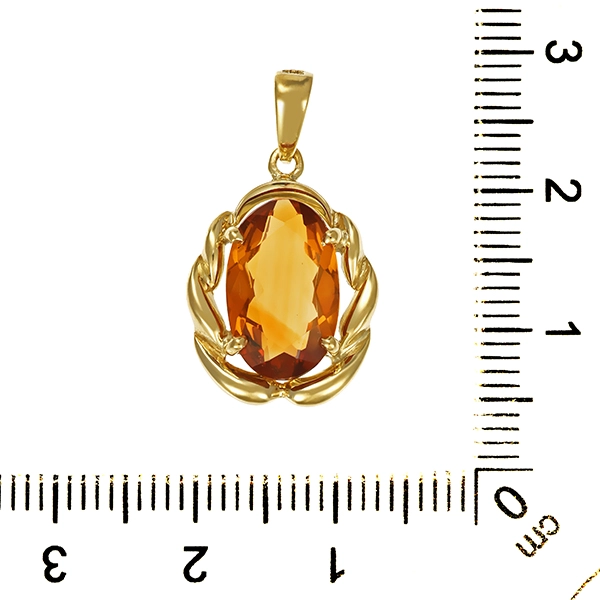 Anhänger, 14K, Gelbgold, Citrin