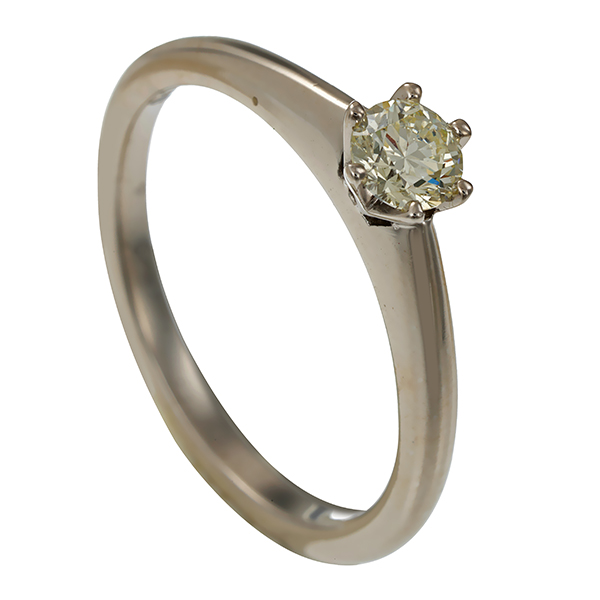 Diamantring, 18K, Weißgold, Brillant 0,27 ct
