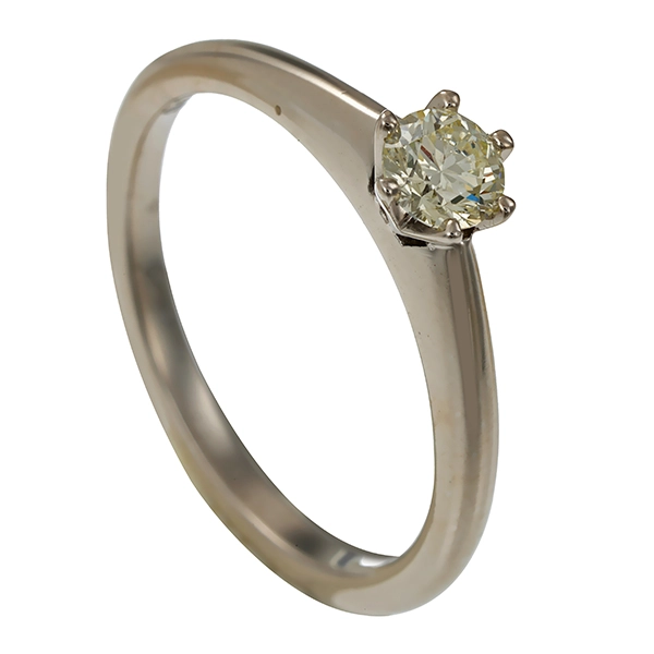 Diamantring, 18K, Weißgold, Brillant 0,27 ct