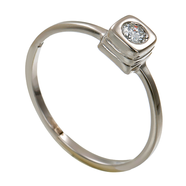 Diamantring, 18K, Weißgold, Brillant