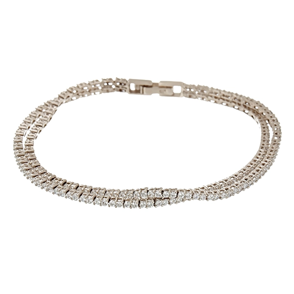 Armband, 18K, Weißgold, Zirkonia