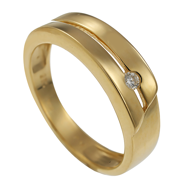 Ring, 14K, Gelbgold, Brillant