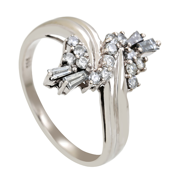 Diamantring, 14K, Weißgold, Diamanten, Brillanten