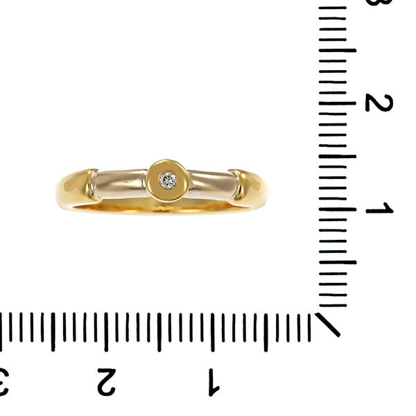 Diamantring, 14K, Gelb-/Weißgold, Brillant