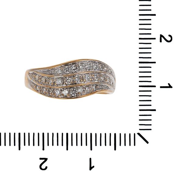 Diamantring, 14K, Gelb-/Weißgold, Brillanten 0,29 ct