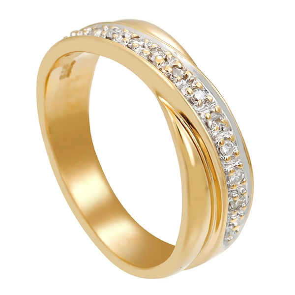 Diamantring, 14K, Gelb-/Weißgold, Diamanten