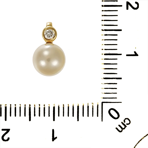 Anhönger, 14K, Gelbgold, Brillant, Perle