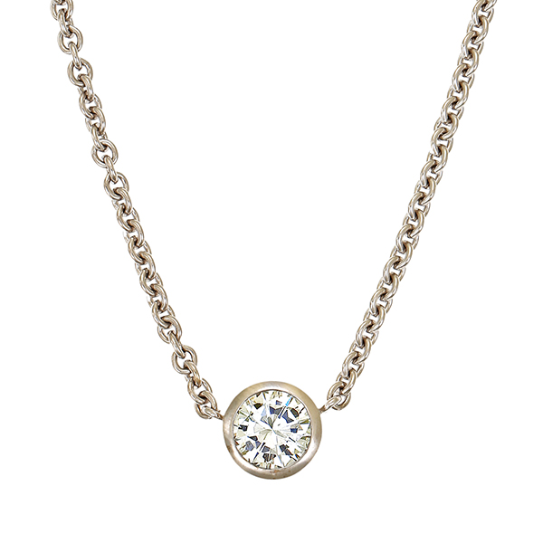 Collier, 14K, Weißgold, Brillant 1,05 ct