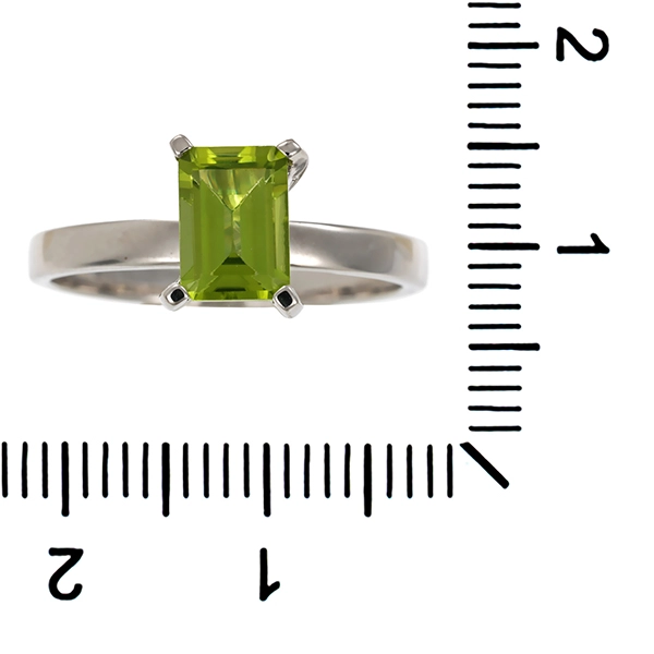 Ring, 9K, Weißgold, Peridot