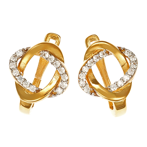 Ohrhänger, 18K, Gelb-/Weißgold, Zirkonia