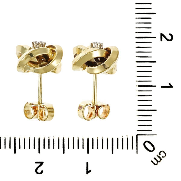 Ohrstecker, 14K, Gelbgold, Brillanten