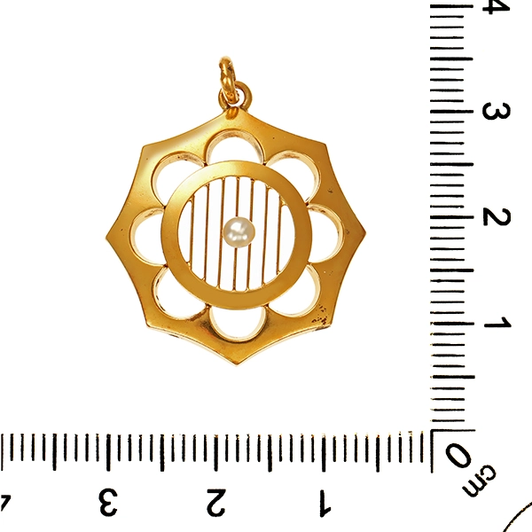 Anhänger, 14K, Gelbgold, Perle