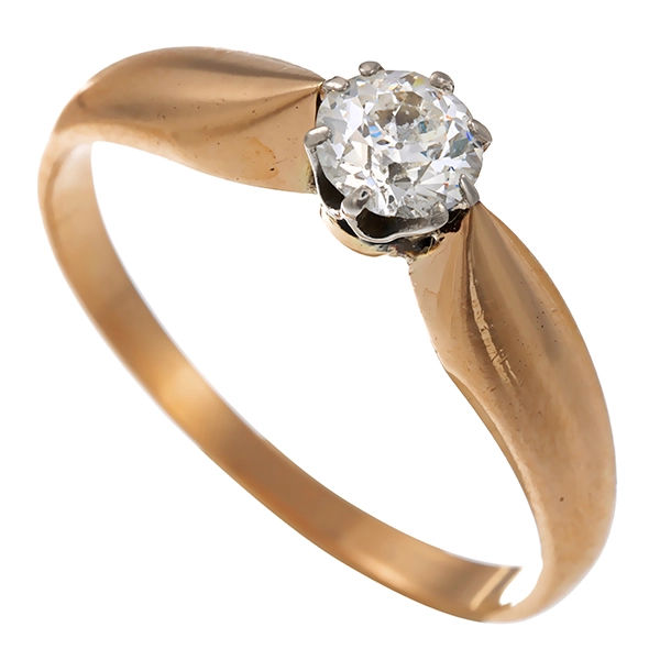 Diamantring, 14K, Gelb-/Weißgold, Diamant 0,35 ct
