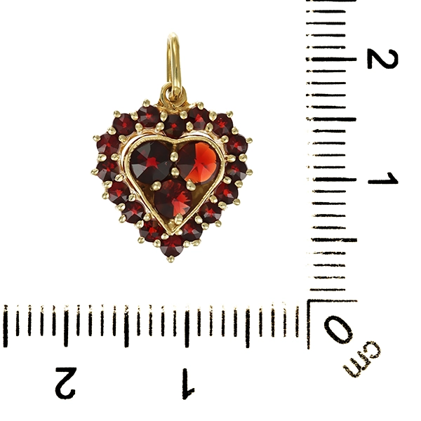 Anhänger, 14K, Gelbgold, Granate