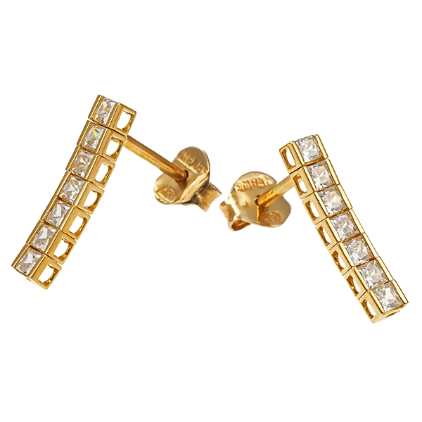 Steckhänger, 18K, Gelbgold, Zirkonia