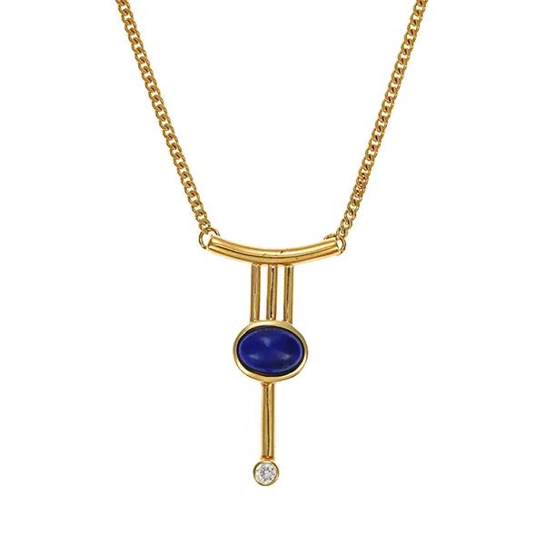 Collier, 9K, Gelbgold, Laps, Zirkonia