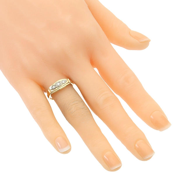 Diamantring, 14K, Gelb-/Weißgold, Brillanten