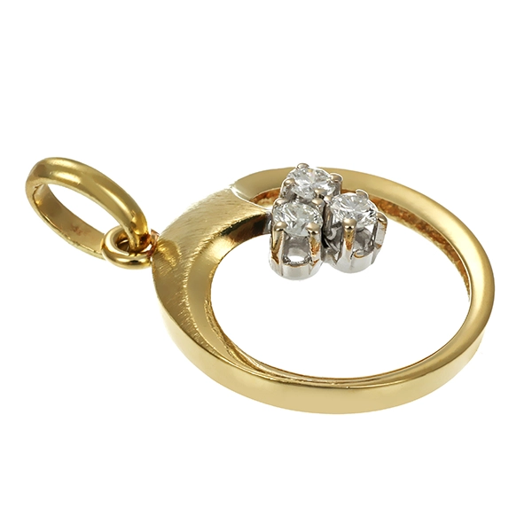 Anhänger, 14K, Gelb-/Weißgold, Brillanten