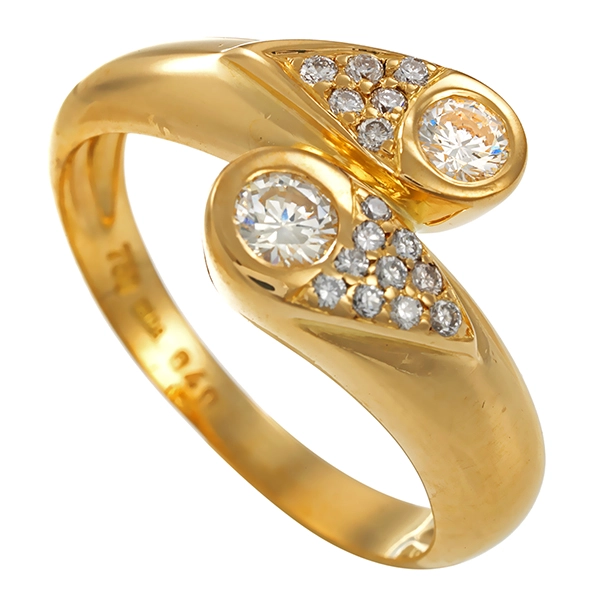 Diamantring, 18K, Gelbgold, Brillanten