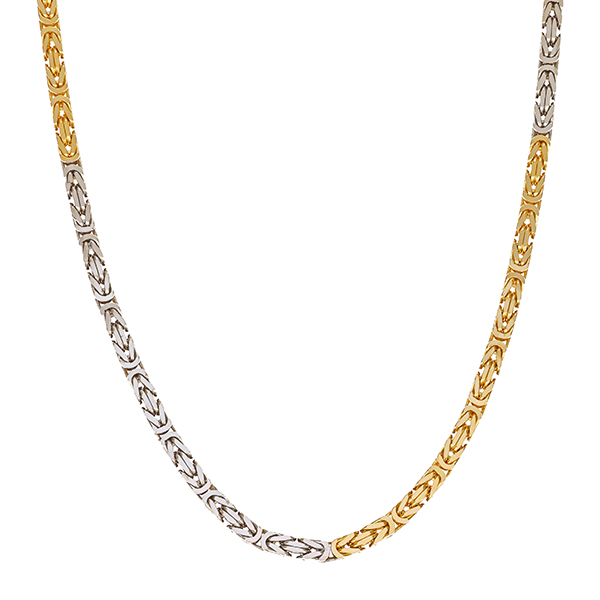 Goldkette, 14K, Gelb-/Weißgold, Königs-