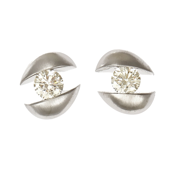 Ohrstecker, 18K, Weißgold, Brillanten 0,62 ct