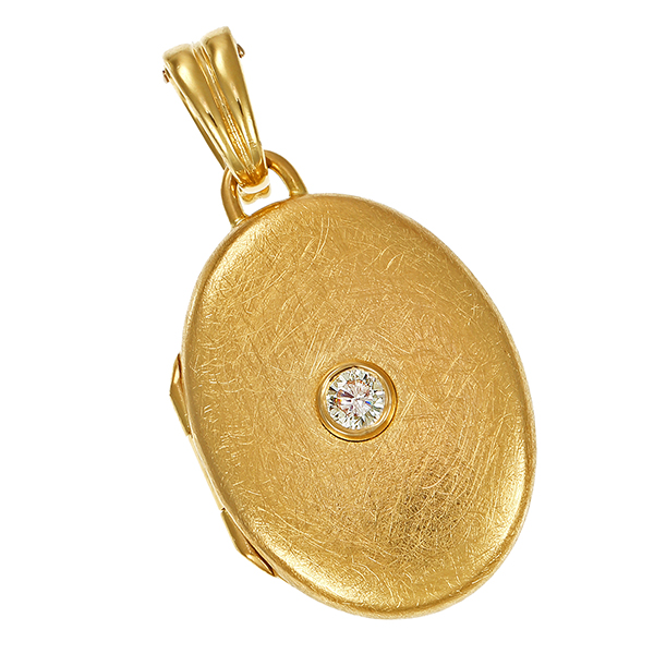 Anhänger, 18K, Gelbgold, Brtillant, Medaillon