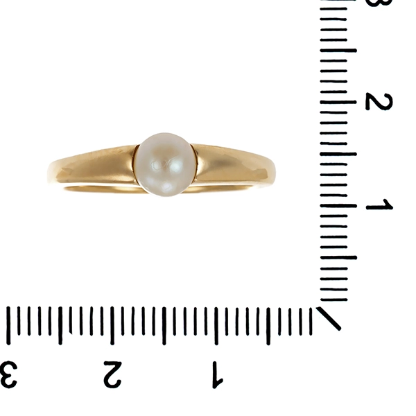 Ring, 14K, Gelbgold, Zuchtperle