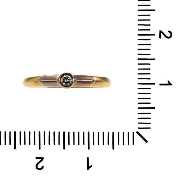 Diamantring, 18K, Gelb-/Weißgold, Brillant