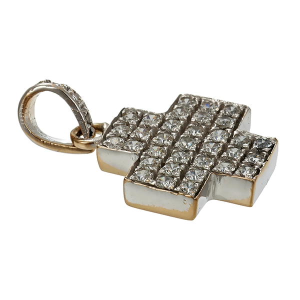 Anhänger, 18K, Weißgold, Zirkonia