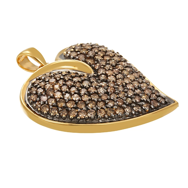Anhänger, 14K, Gelbgold, Brillanten, Herz