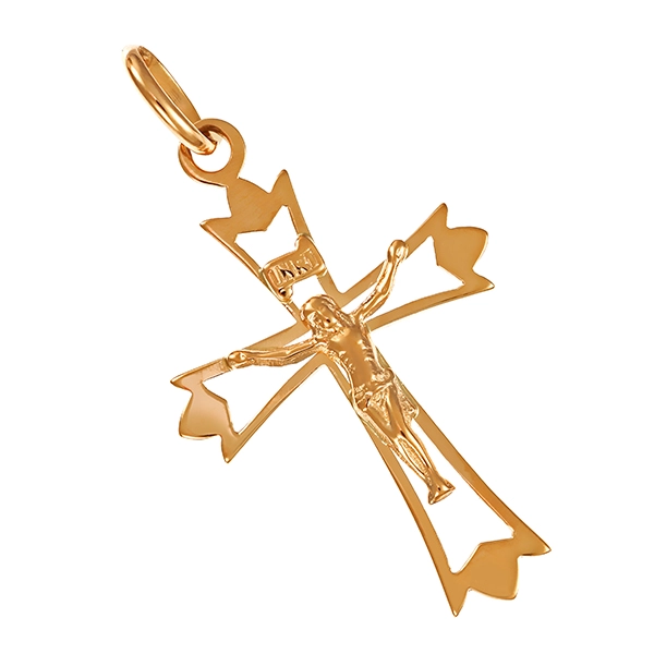 Anhänger, 14K, Gelbgold, Kruzifix