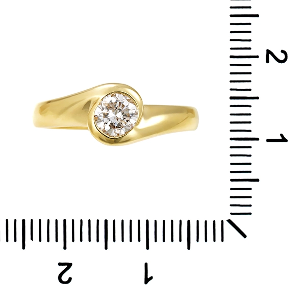 Diamantring, 14K, Gelbgold, Brillant 0,43 ct