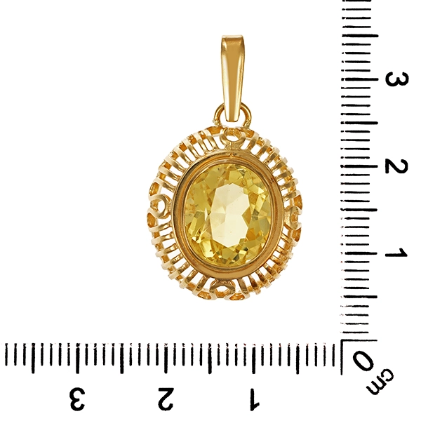 Anhänger, 8K, Gelbgold, Quarz