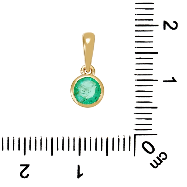 Anhänger, 14K, Gelbgold, Smaragd