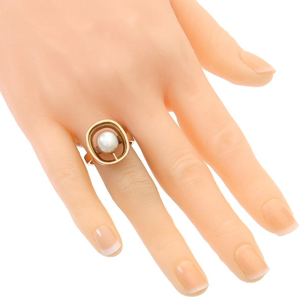 Ring, 18K, Gelbgold, Perle