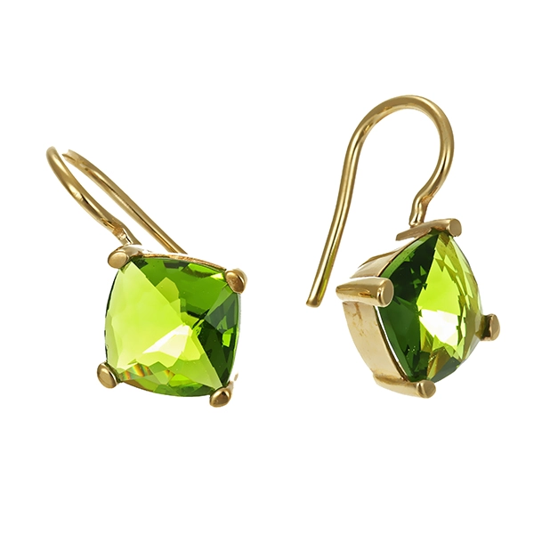 Ohrhänger, 8K, Gelbgold, Diopside