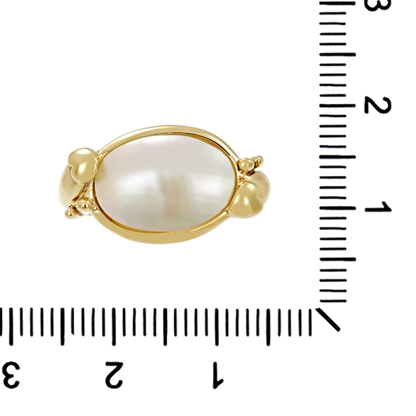 Ring, 14K, Gelbgold, Perlmutt