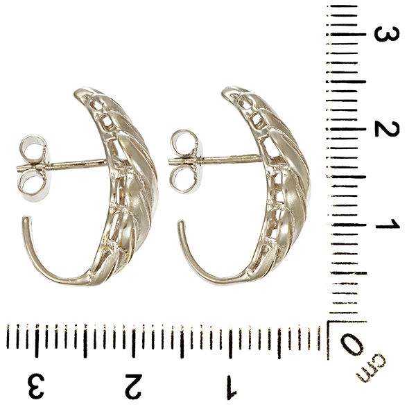 Steckcreolen, 14K, Weißgold