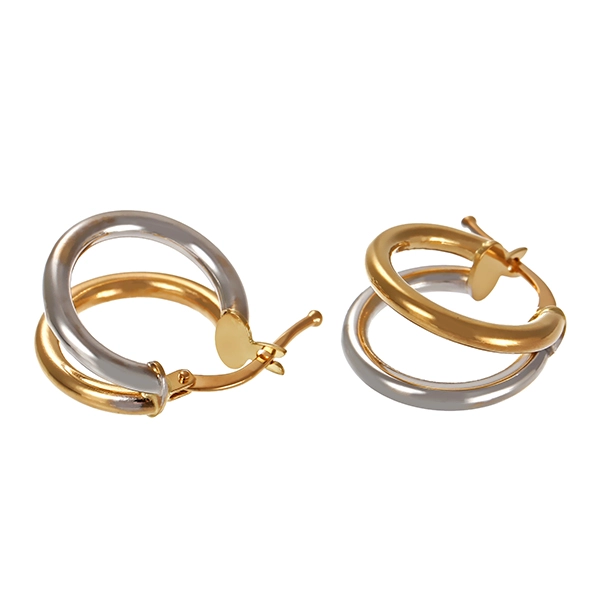 Creolen, 14K, Gelb-/Weißgold