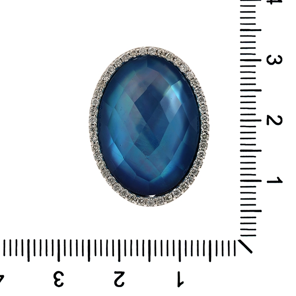 Ring, 18K, Weißgold, Topas, Brillanten