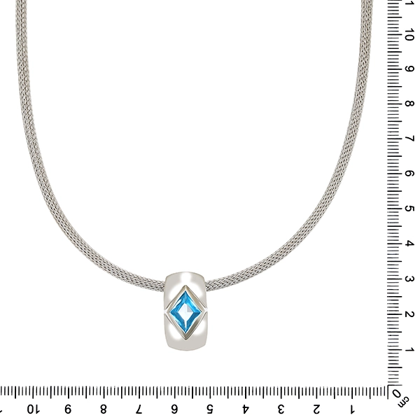 Collier, 18K, Weißgold, Kordel, Topas, Mont Blanc