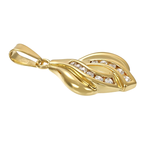 Anhänger, 14K, Gelbgold, Zirkonia